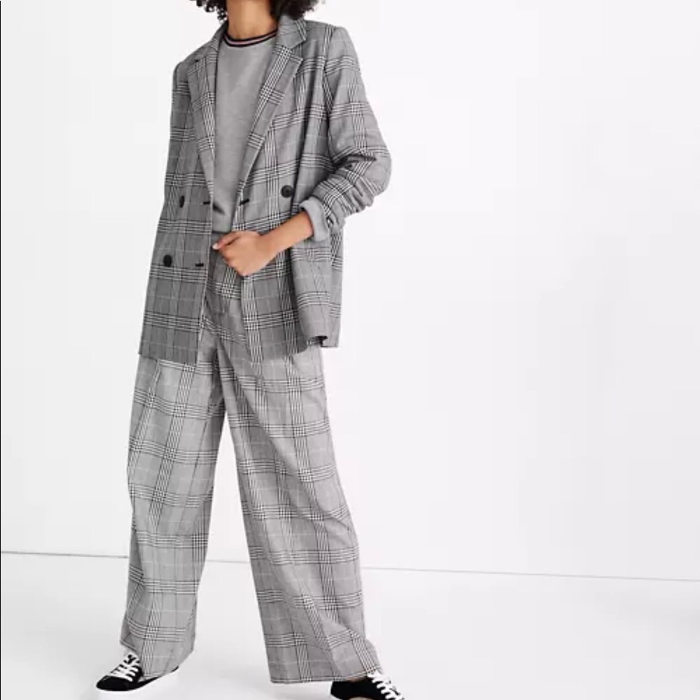 Madewell Caldwell Double Breasted Blazer in Plaid